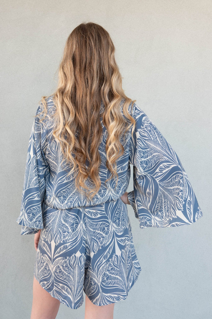 Kimono Sleeve Romper - Grey - Jaffi's