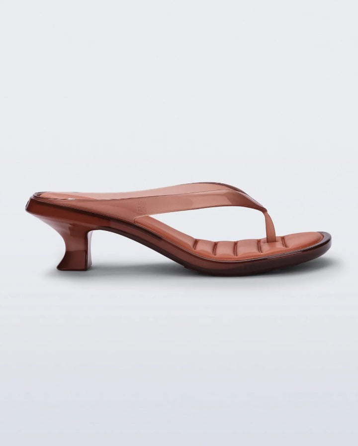 Melissa Flip Flop Kitten Heel - Brown/Orange