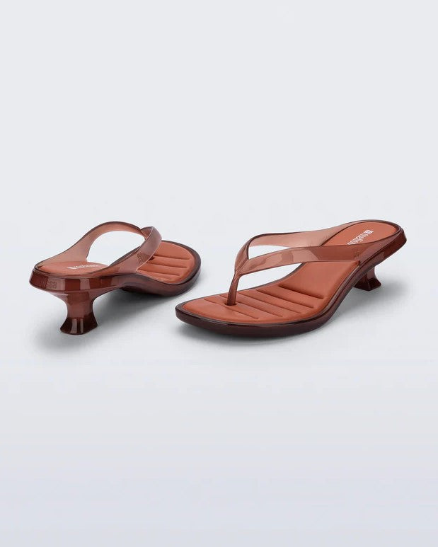 Melissa Flip Flop Kitten Heel - Brown/Orange