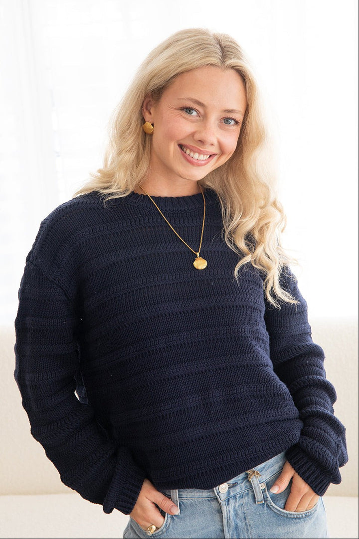 Kristin Pullover Sweater - Cadet - Jaffi's