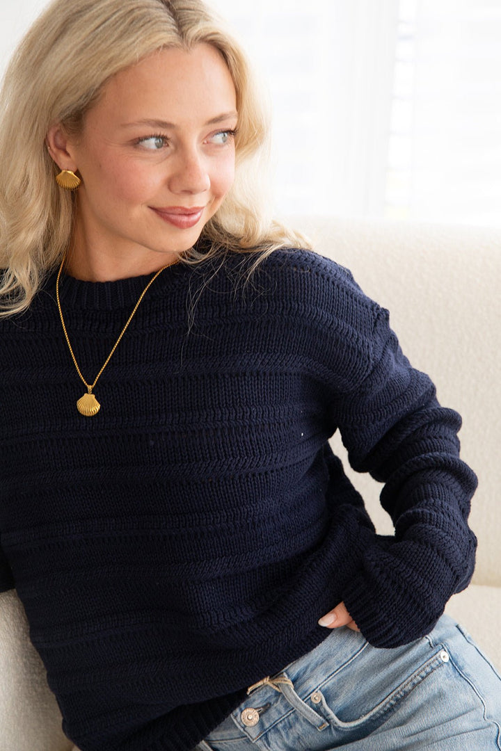 Kristin Pullover Sweater - Cadet - Jaffi's