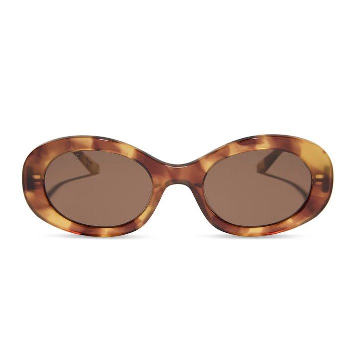 Lainey Sunglasses - Brown Fluer + Brown - Jaffi's
