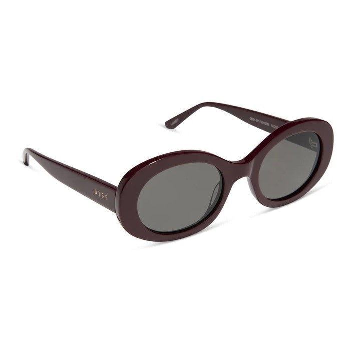 Lainey Sunglasses - Dark Cherry + Grey