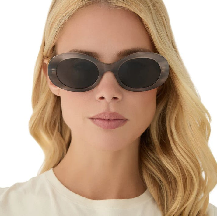 Lainey Sunglasses - Smoke Marble + Grey Polarized