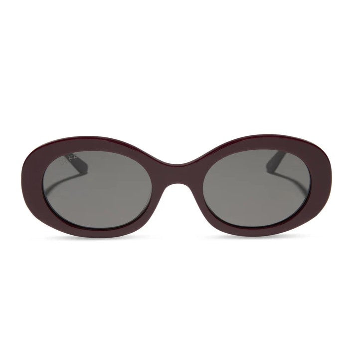 Lainey Sunglasses - Dark Cherry + Grey