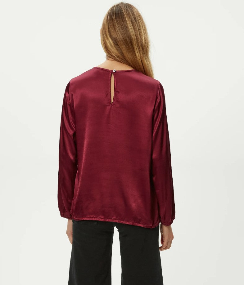 Lali Satin Blouse - Garnet