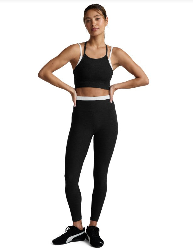 Spacedye High Waist Layered Midi Legging - Darkest Night