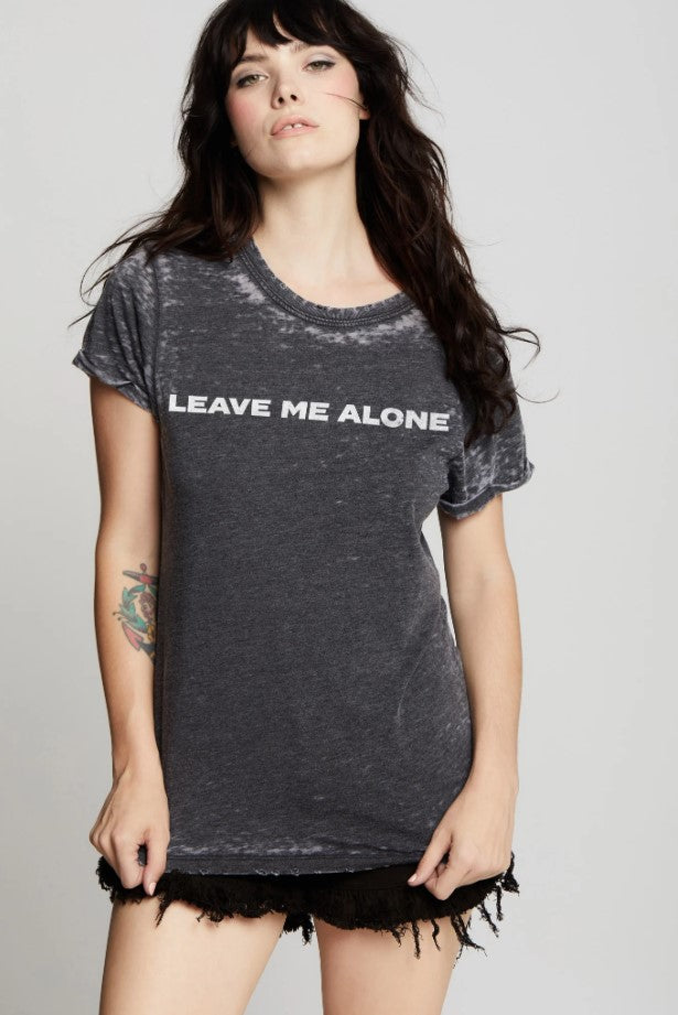 Leave Me Alone Burn Out Tee - Black