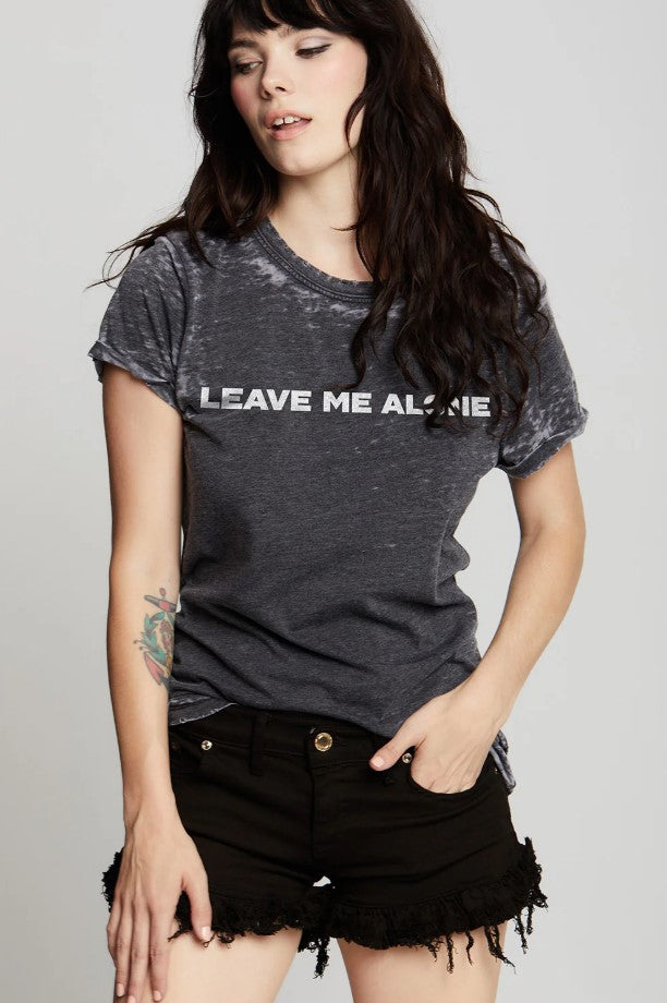 Leave Me Alone Burn Out Tee - Black