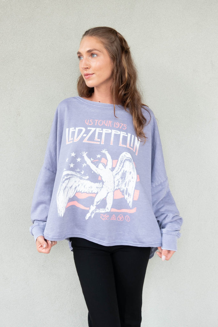 Led ZeppelinOversized Sweatshirt - Blue Granite - Jaffi&