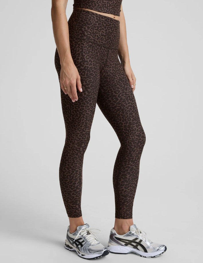Softmark High Waisted Midi Legging - Espresso Leopard