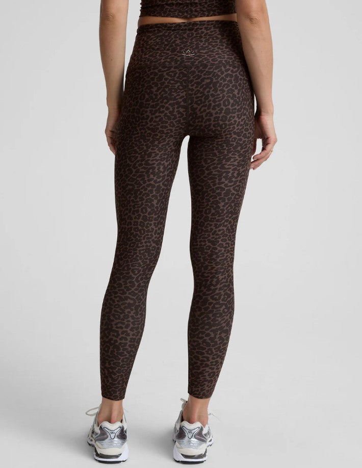 Softmark High Waisted Midi Legging - Espresso Leopard