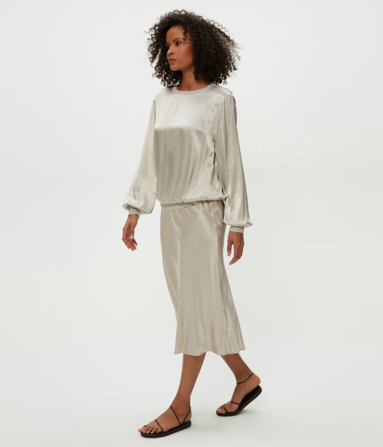 Cement Leila Bias Cut Skirt
