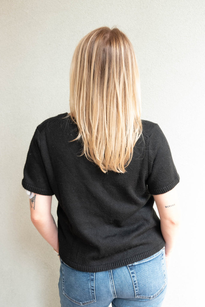 Leo V Neck Sweater - Black - Jaffi&