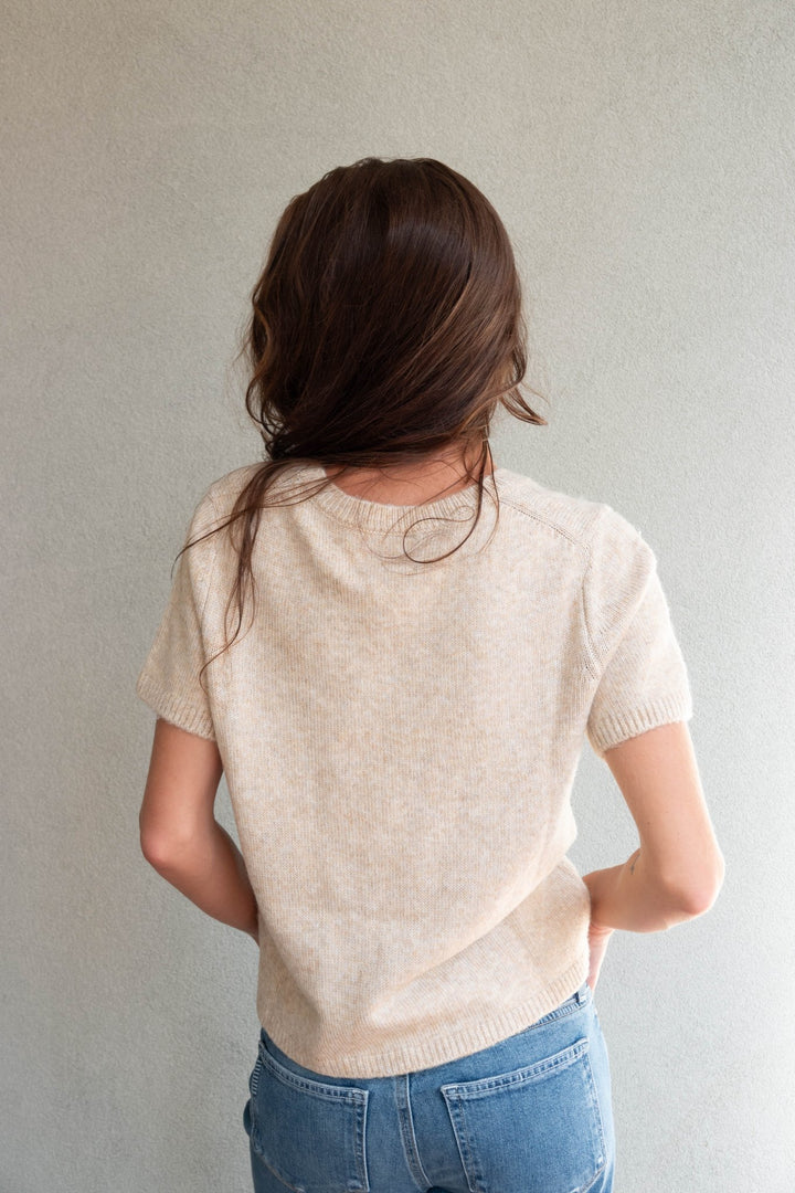 Leo V Neck Sweater - Dune - Jaffi&
