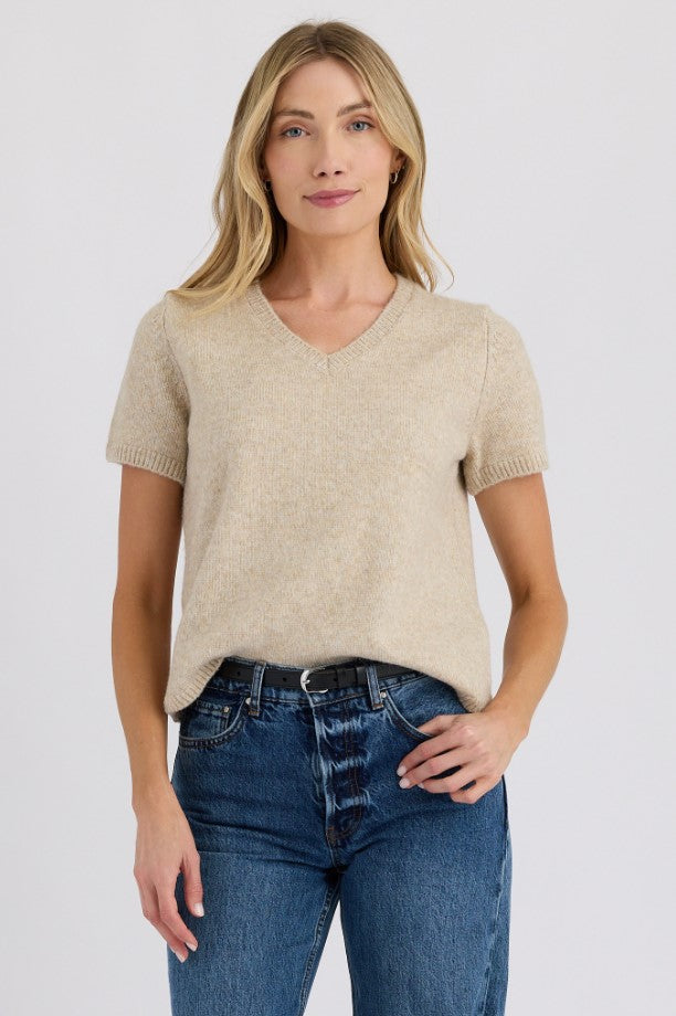 Leo V Neck Sweater - Dune