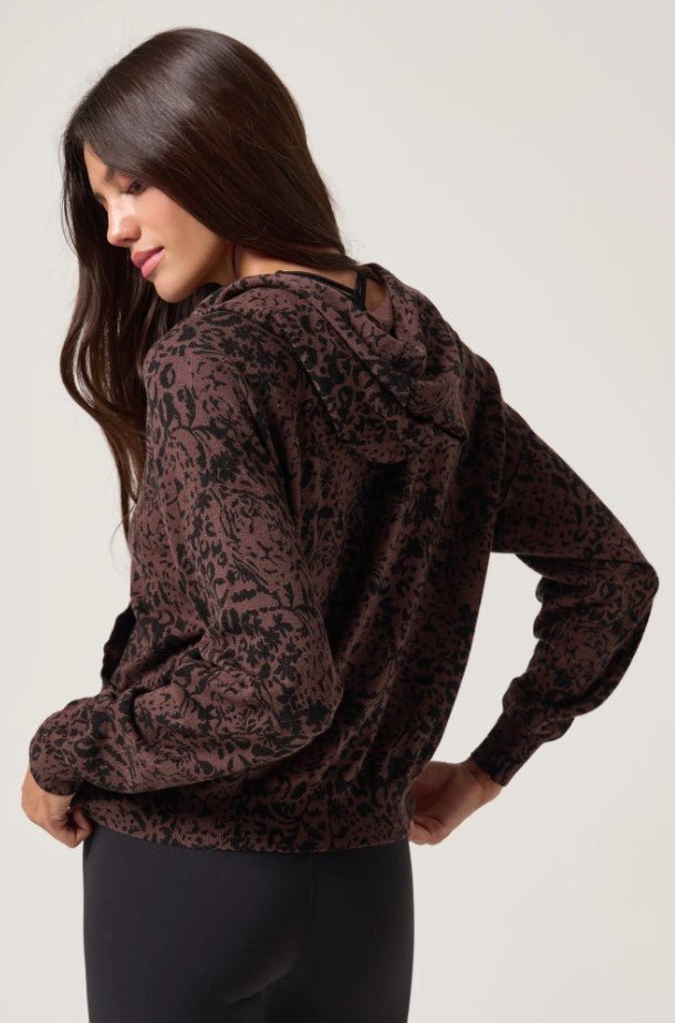 Leopard Knit Shiloh Hoodie - Earth - Jaffi&