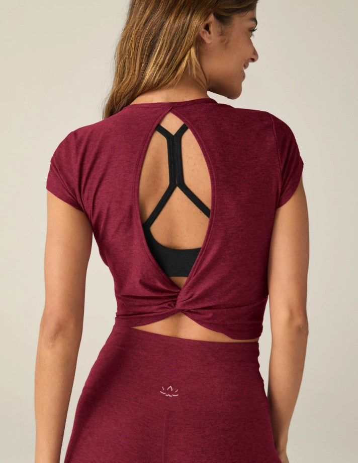 Let Go Twist Back Cropped Tee