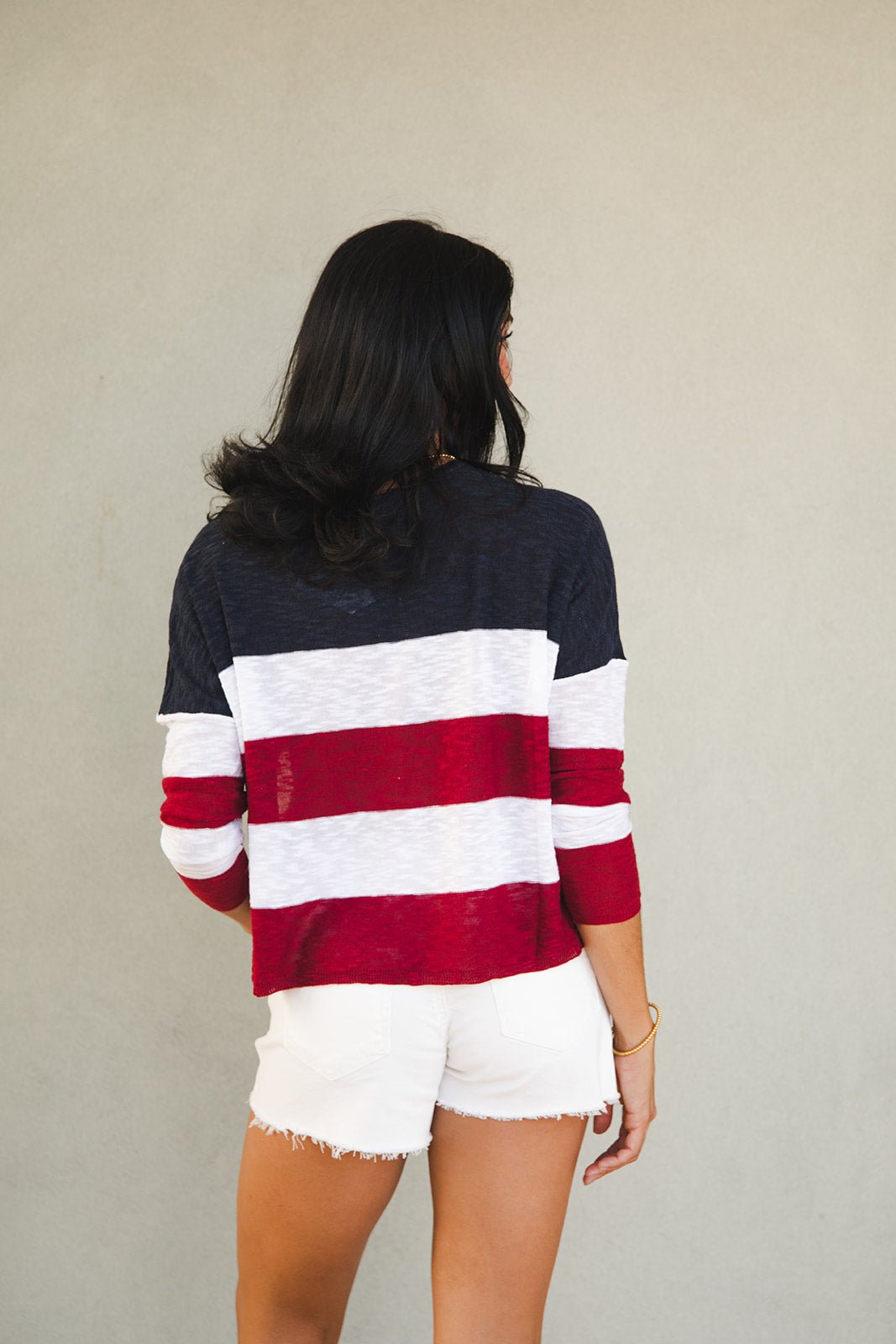 Liberty Stripe Knit Sweater - Midnight Blue - Jaffi's