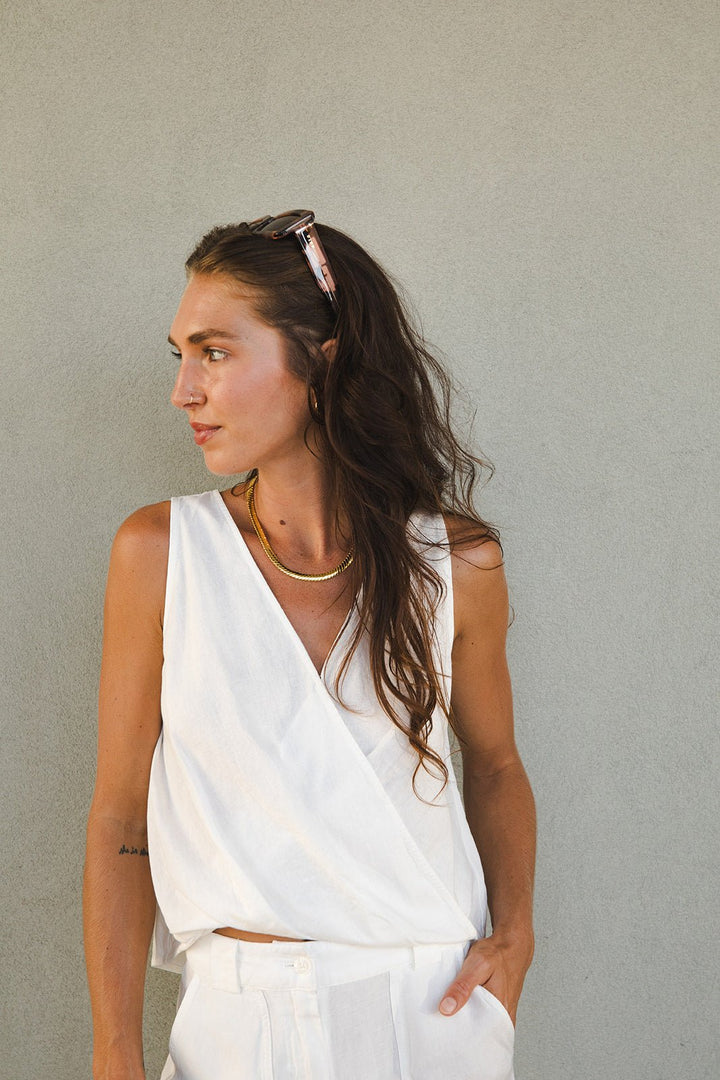 Liko Draped Tank - Bone - Jaffi's