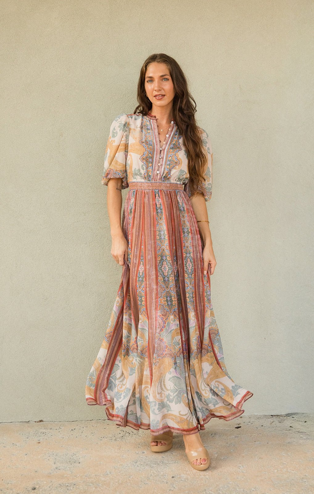 Liliosa Maxi Dress - Brown - Jaffi&