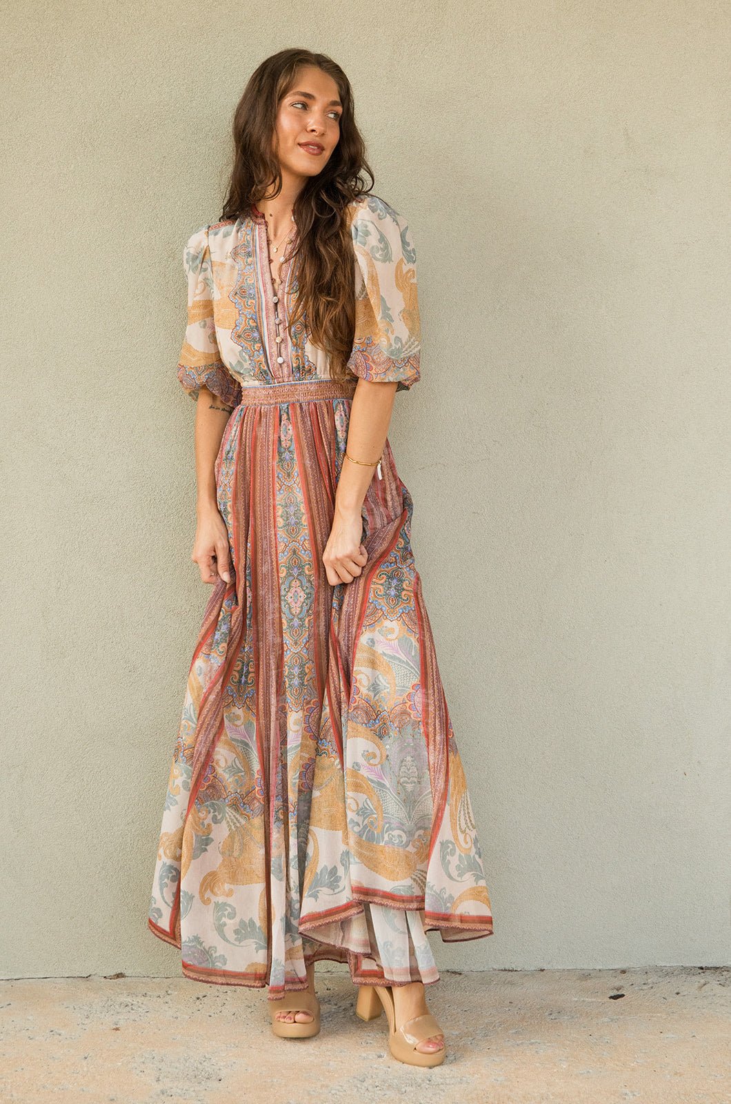 Liliosa Maxi Dress - Brown - Jaffi&