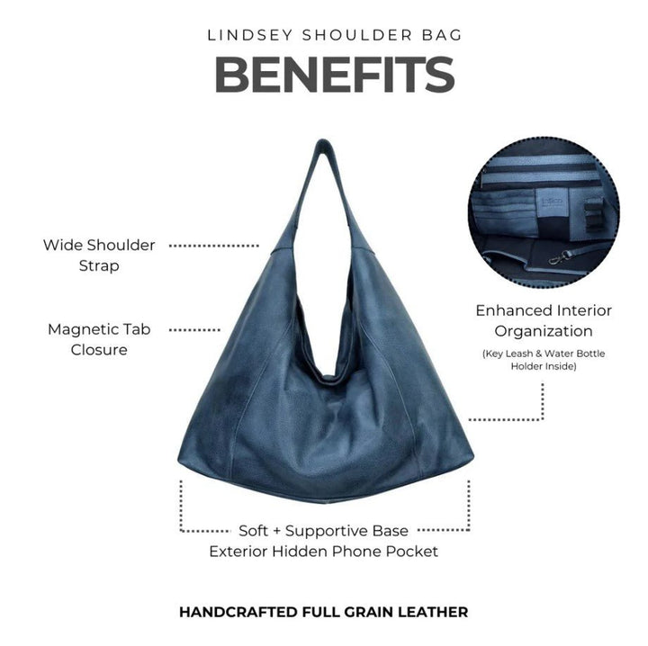 Lindsey Tote/Shoulder Bag - Denim Blue - Jaffi's
