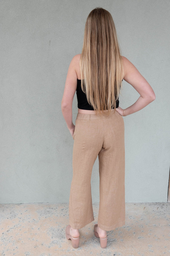 Linen Clean Front Crop - Sand - Jaffi's