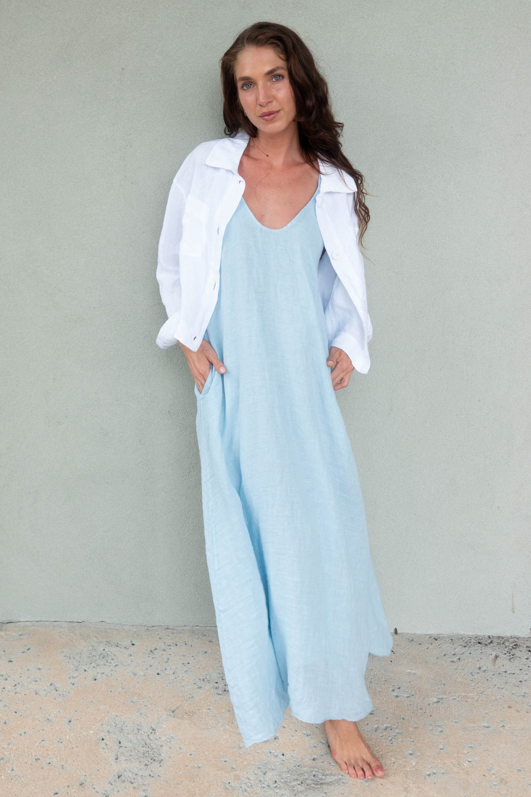 Linen Crop Jacket - White - Jaffi's