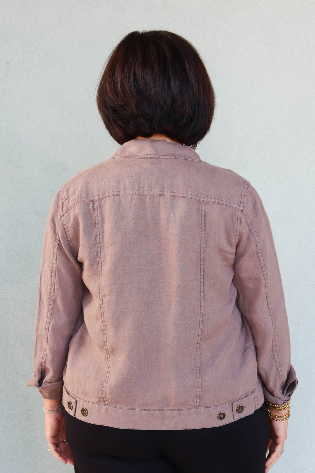 Linen Jean Trucker Jacket - Quicksand - Jaffi's