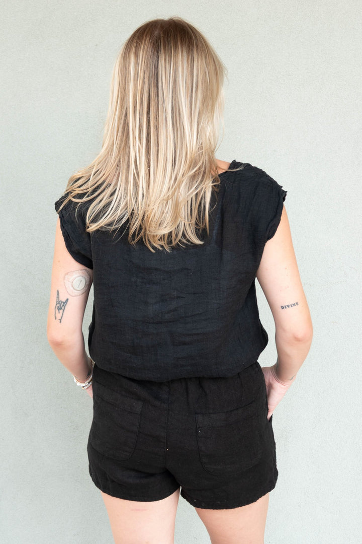 Linen Pocket Short - Black - Jaffi&