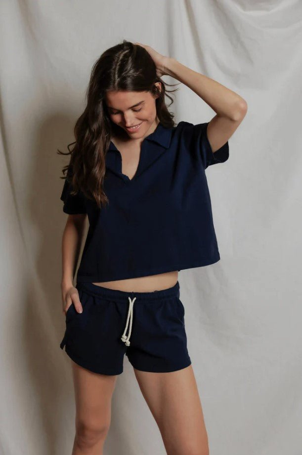 Liz Tennessee Jersey Pull On Short - Navy - Jaffi's
