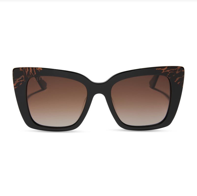 Lizzy Sunglasses - Black + Brown Gradient Polarized - Jaffi's