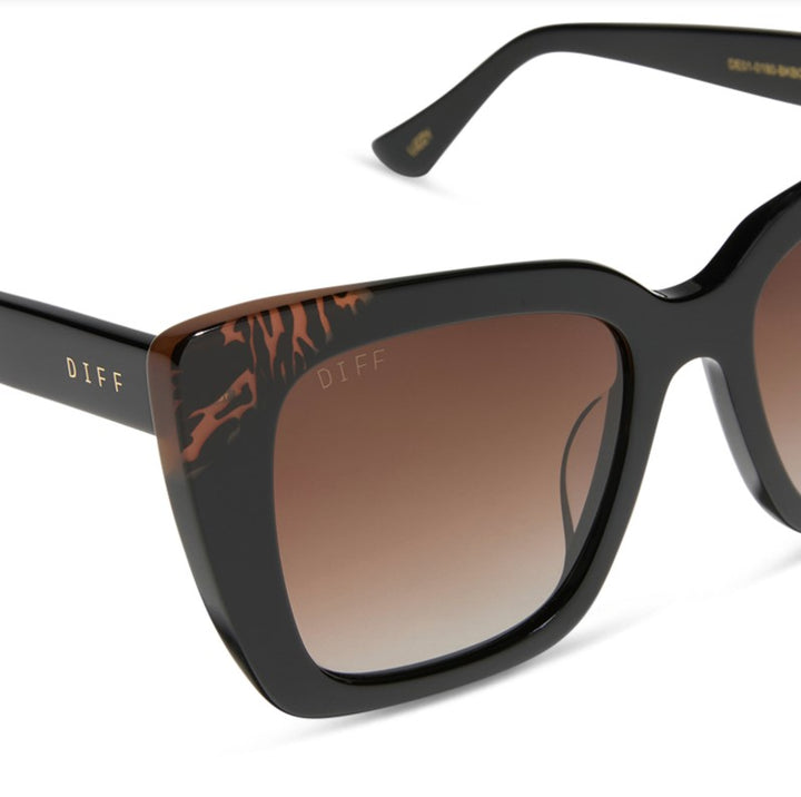 Lizzy Sunglasses - Black + Brown Gradient Polarized