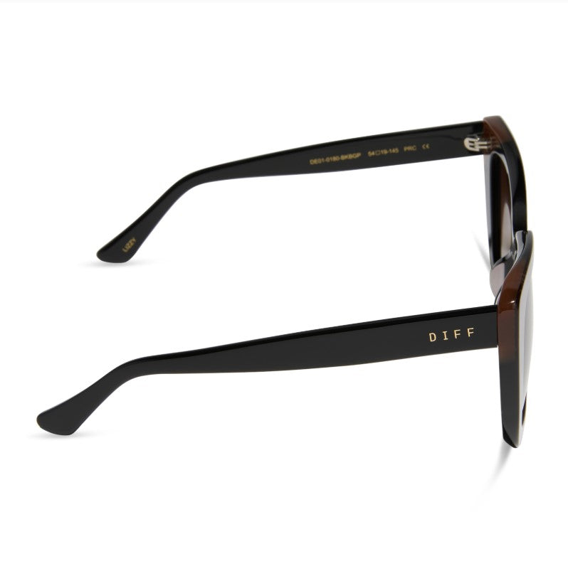 Lizzy Sunglasses - Black + Brown Gradient Polarized