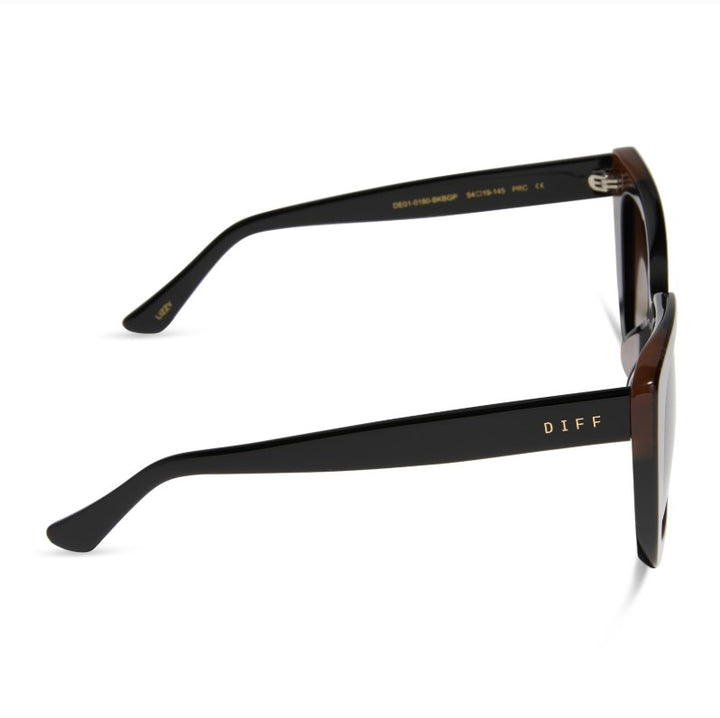 Lizzy Sunglasses - Black + Brown Gradient Polarized