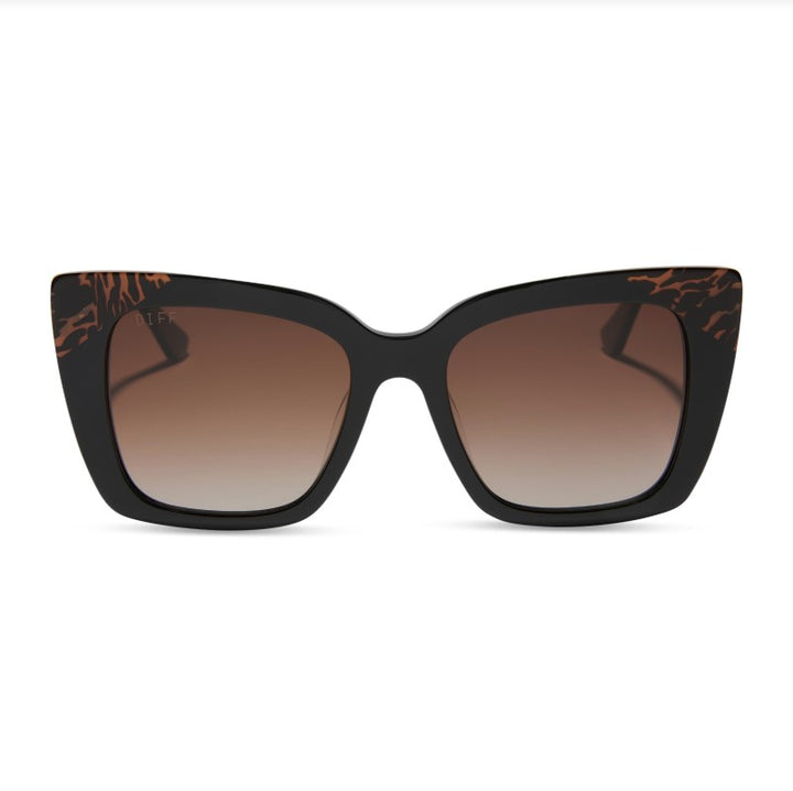 Lizzy Sunglasses - Black + Brown Gradient Polarized