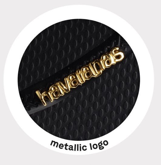 Logo Metallic Slim Flip Flop - Black/Gold - Jaffi's