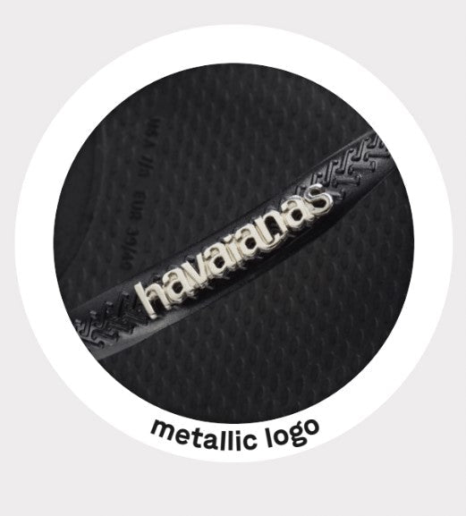 Logo Metallic Square Slim Flip Flop - Black/Silver - Jaffi's