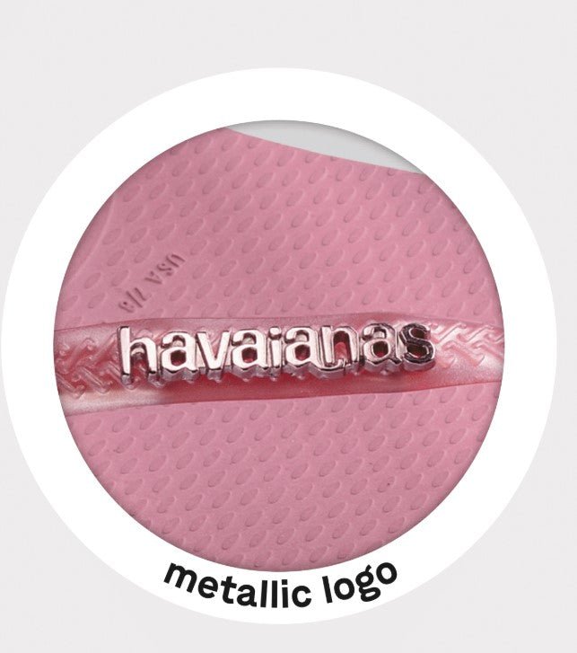 Logo Metallic Square Slim Flip Flop - Rose Chiffon - Jaffi's