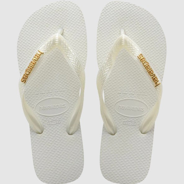 Top Logo Flip Flop - White