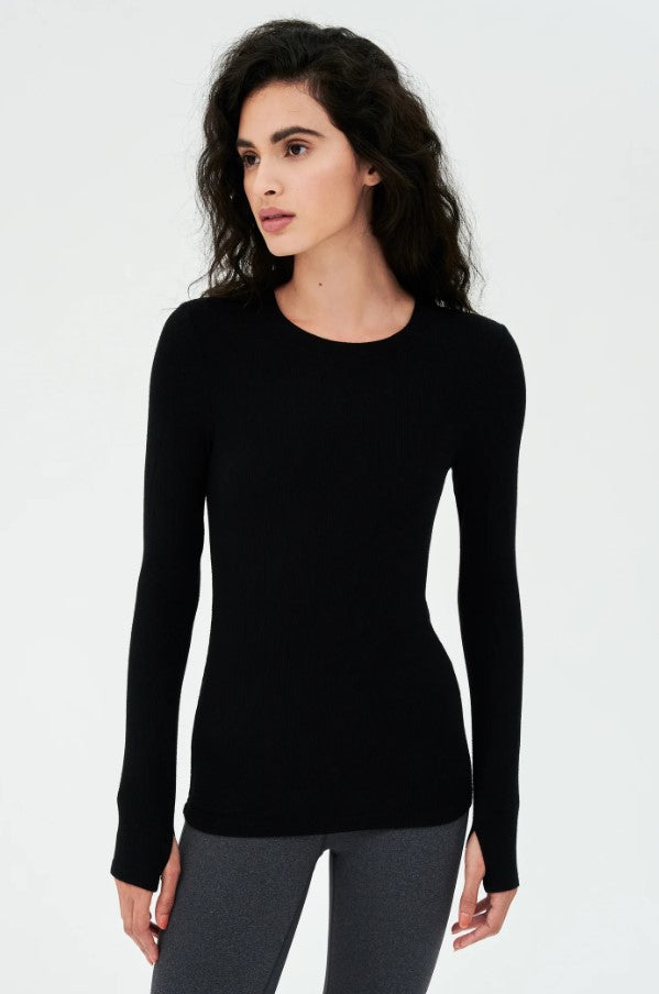 Louise Rib Long Sleeve - Black