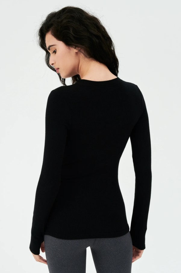 Louise Rib Long Sleeve - Black