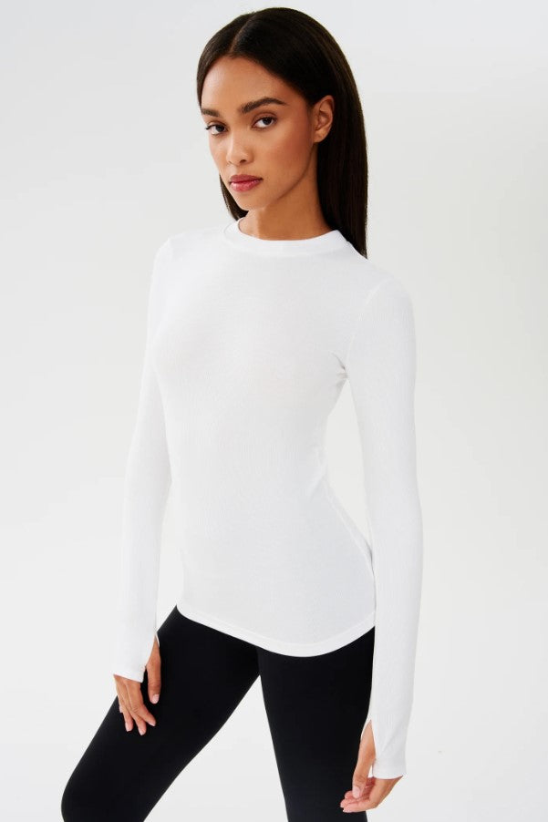 Louise Rib Long Sleeve - White