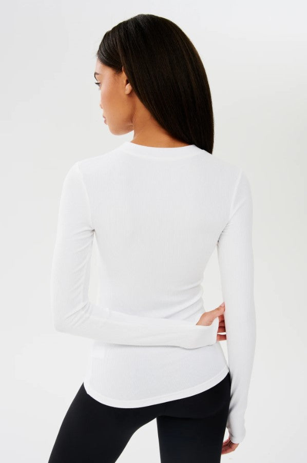 Louise Rib Long Sleeve - White