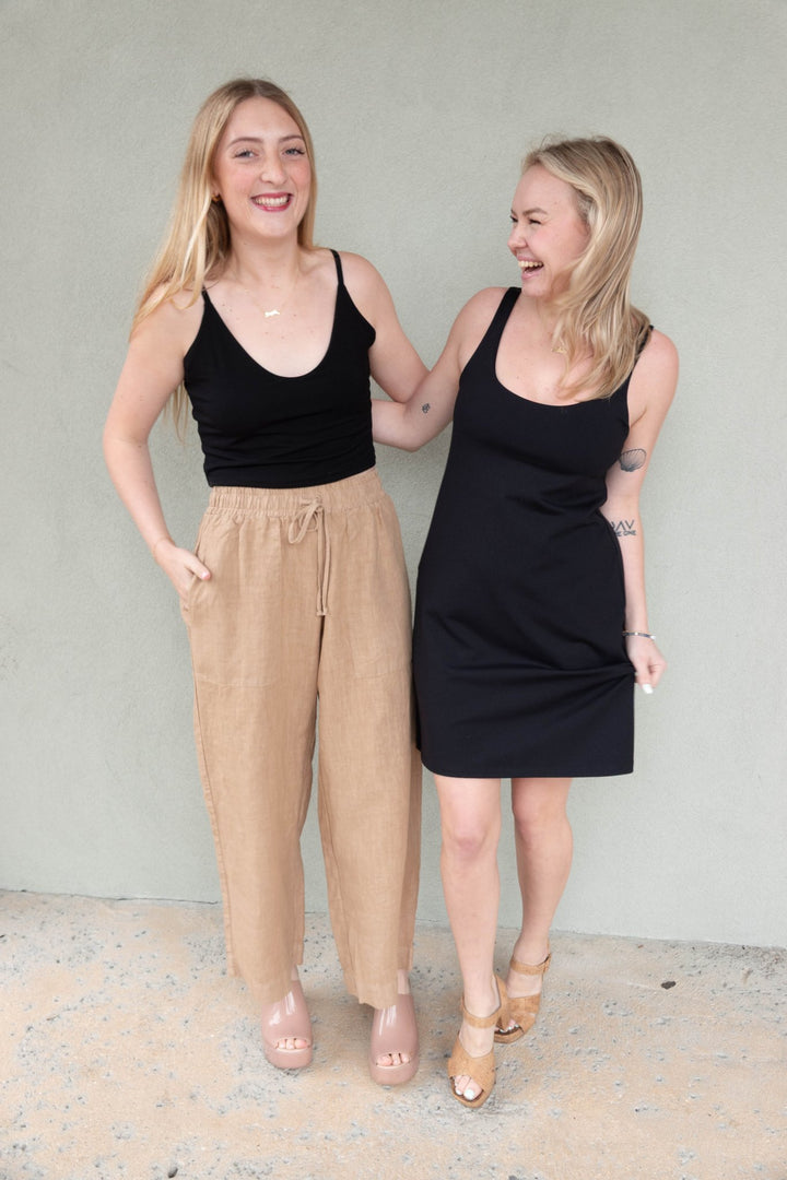 Low Tank Shift Dress - Black - Jaffi's