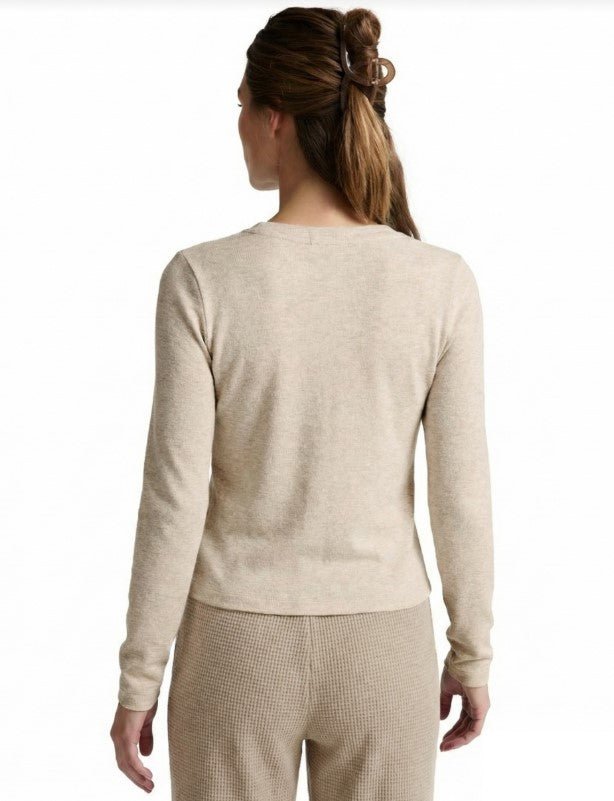 LuxeLayer Fitted Cardigan - Oatmeal Heather - Jaffi's