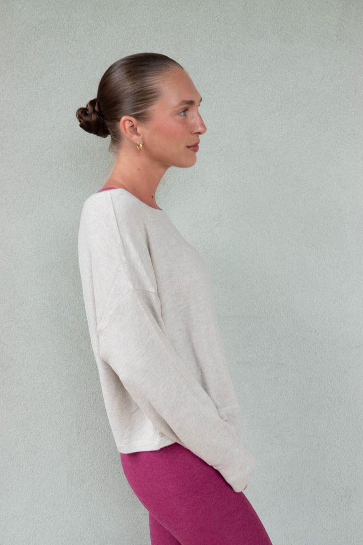 LuxeLayer Pullover - Oatmeal Heather - Jaffi&