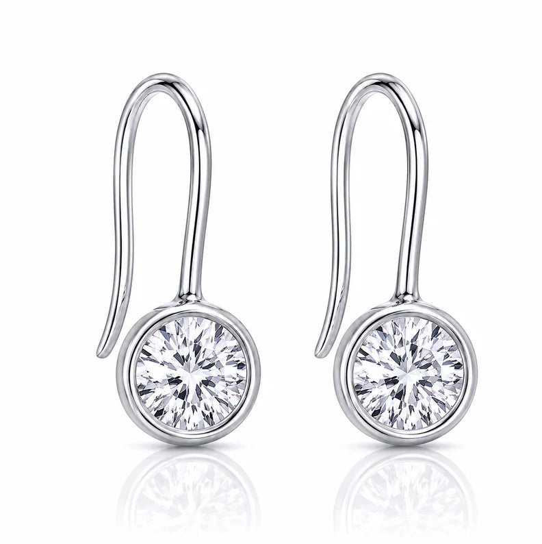 Lyla Bezel Earring 8mm - Silver