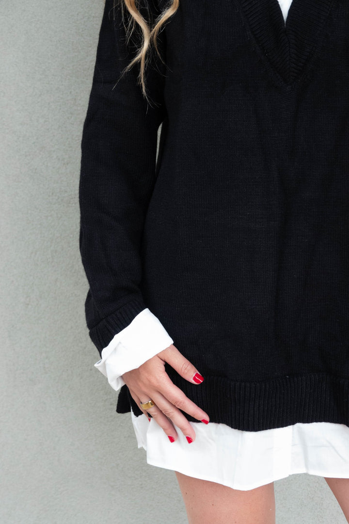 Lyle Collared Sweater Dress - Jaffi&